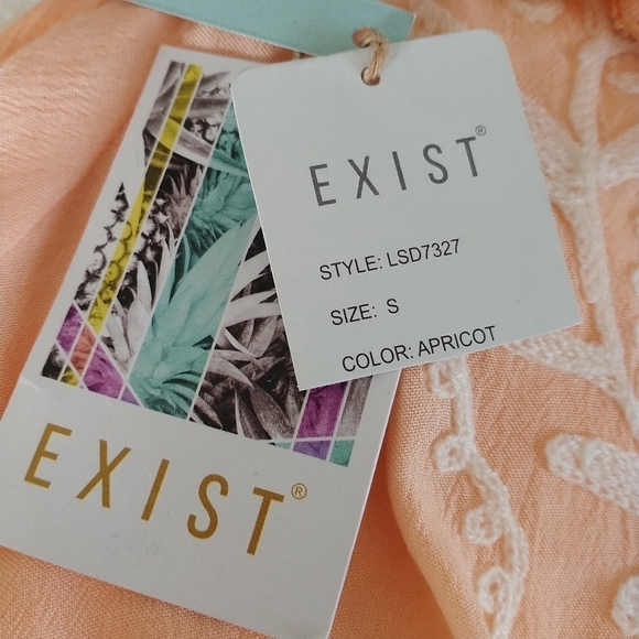 Exist Apricot Boho Cold Shoulder Beach Coverup S - Picture 9 of 12